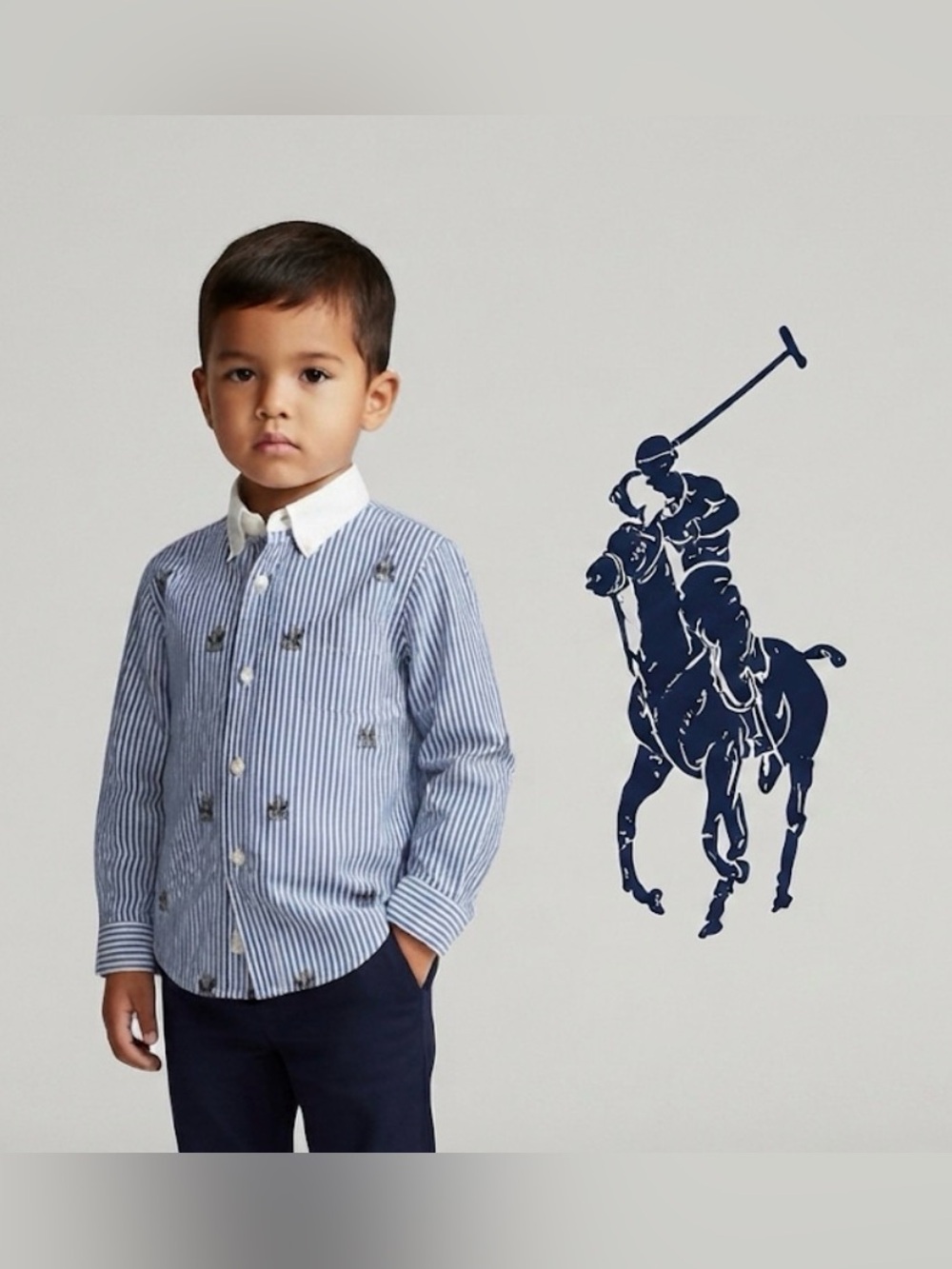 Authentic Ralph Lauren Polo signature designer bear button down sz 4T